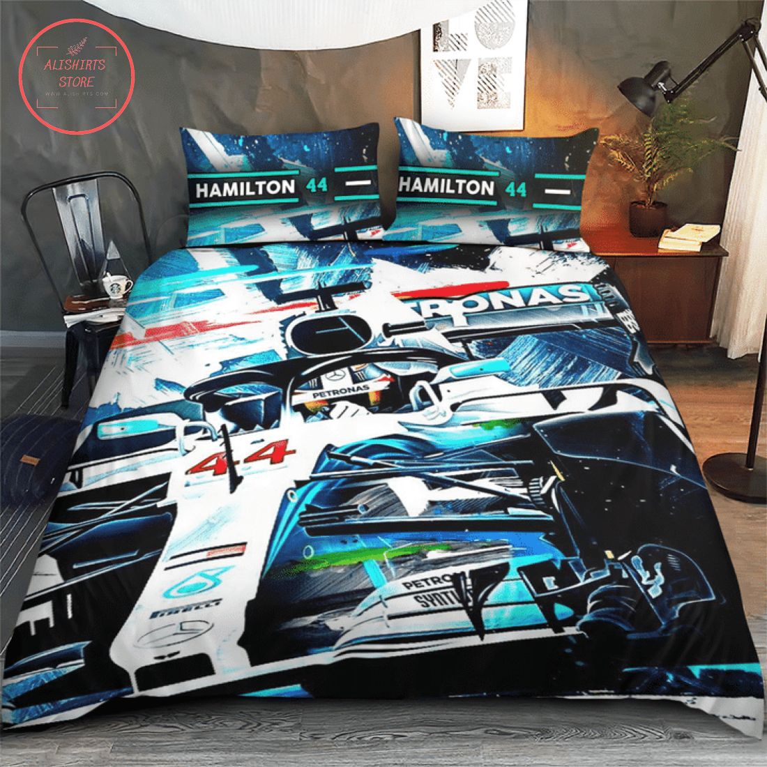 Lewis Hamilton 44 Racing Car Bedding Set