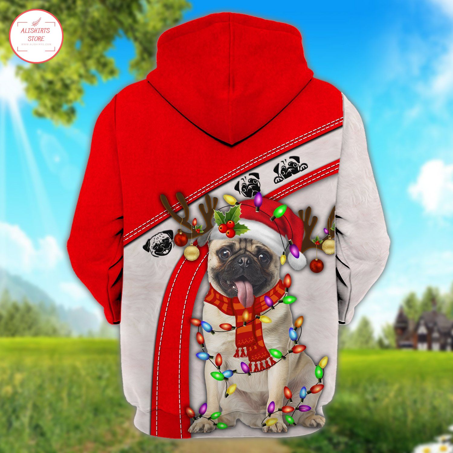 Love Pug Dog Personalized Hoodie 3d