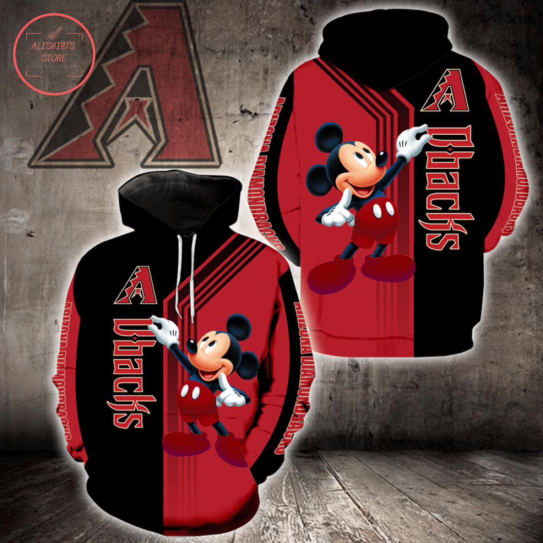 MLB Arizona Diamondbacks Mickey Mouse 3d Hoodie