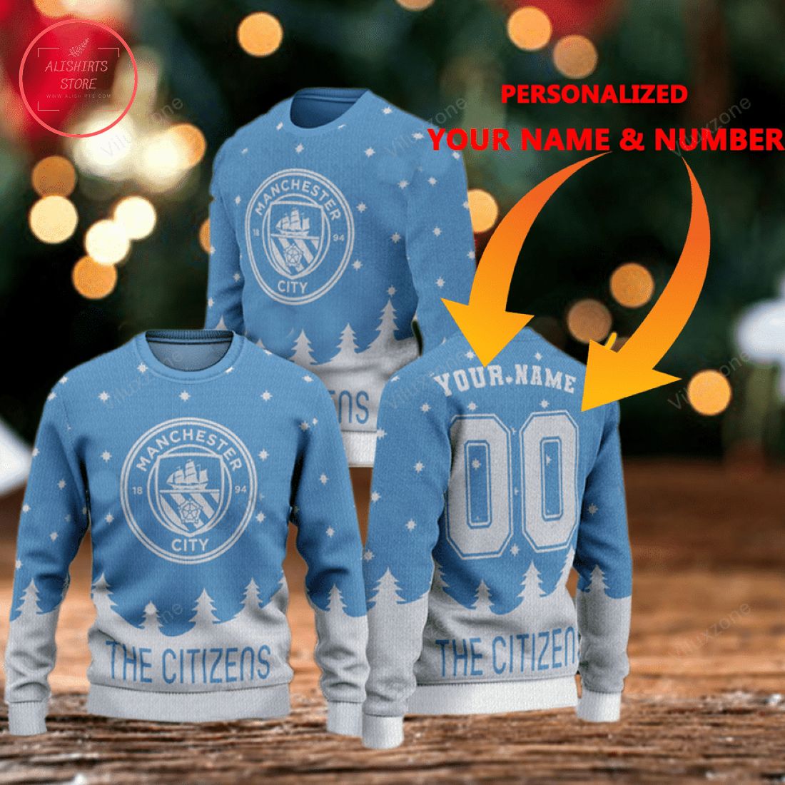 Man City Fc The Citizens Personalized Ugly Christmas Sweater