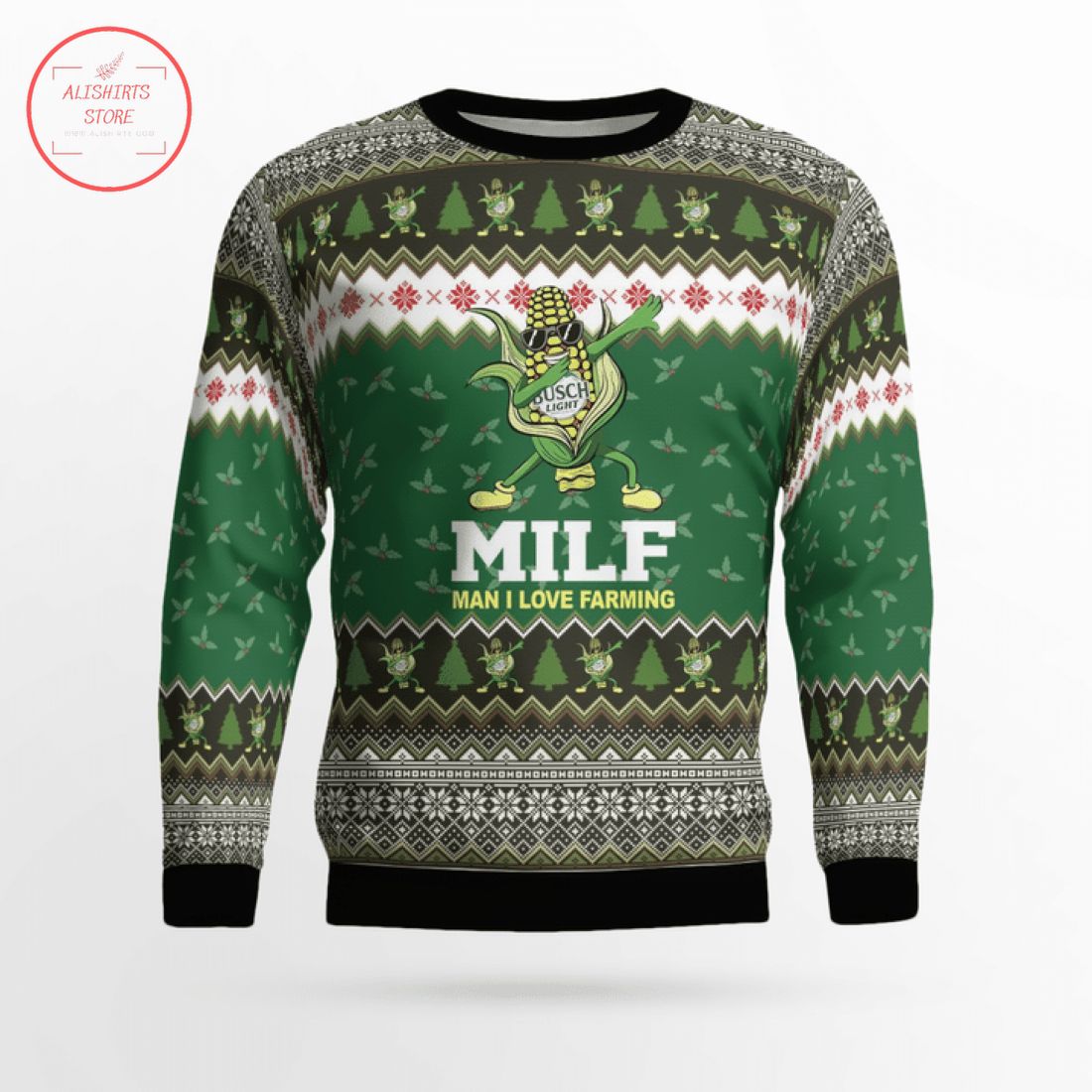 Man I Love Farming Busch Light Ugly Christmas Sweater