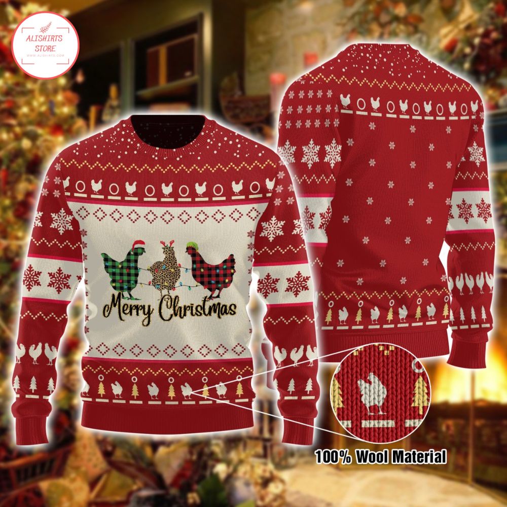 Merry Christmas Chicken Ugly Sweater