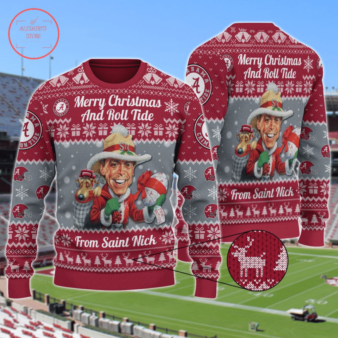 Merry Christmas and Roll Tide From Saint Nick Ugly Sweater