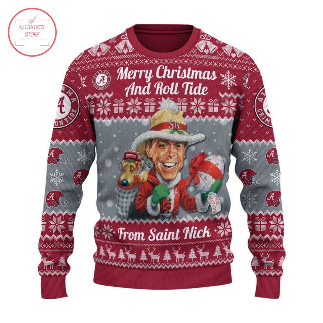 Merry Christmas and Roll Tide From Saint Nick Ugly Sweater