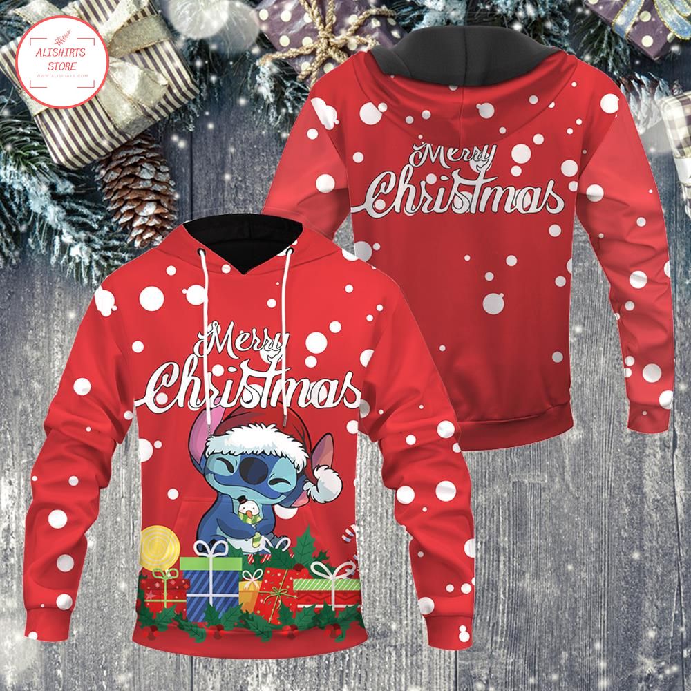 Mery Christmas Stitch 3D Hoodie Shirts