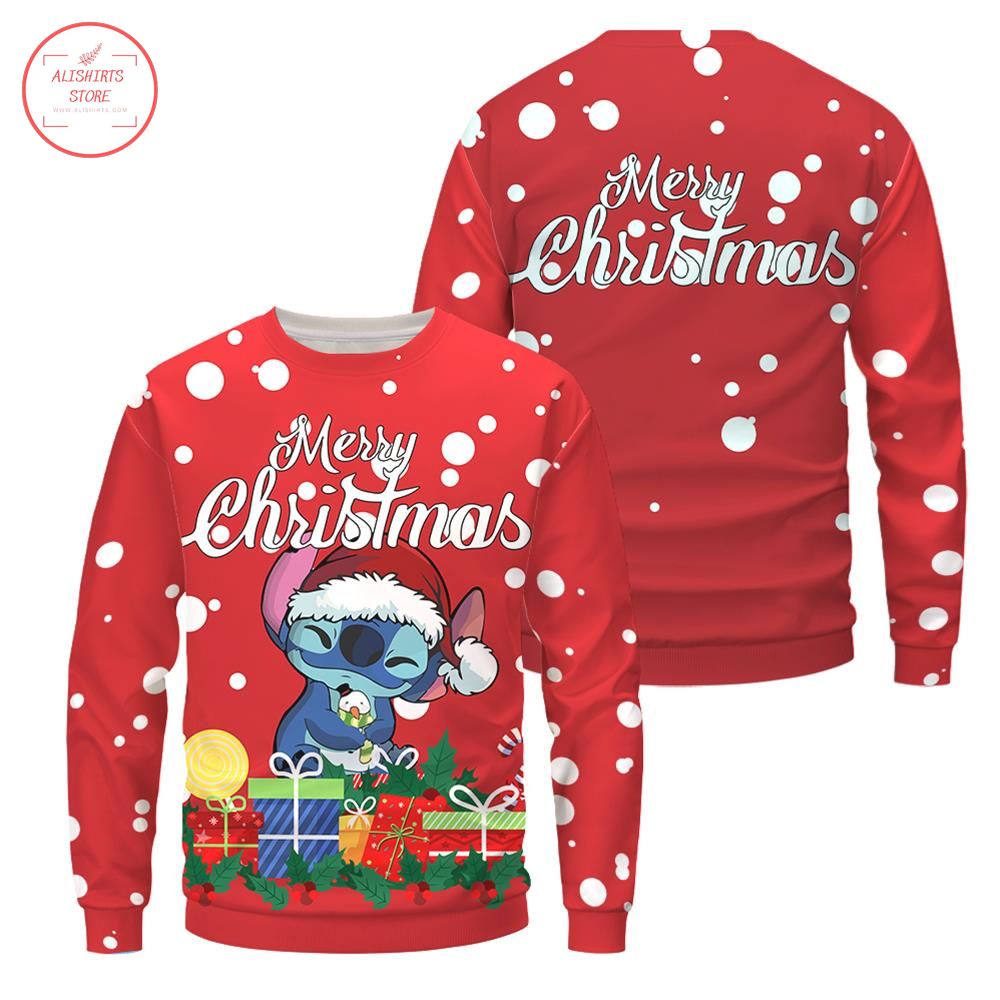 Mery Christmas Stitch 3D Hoodie Shirts