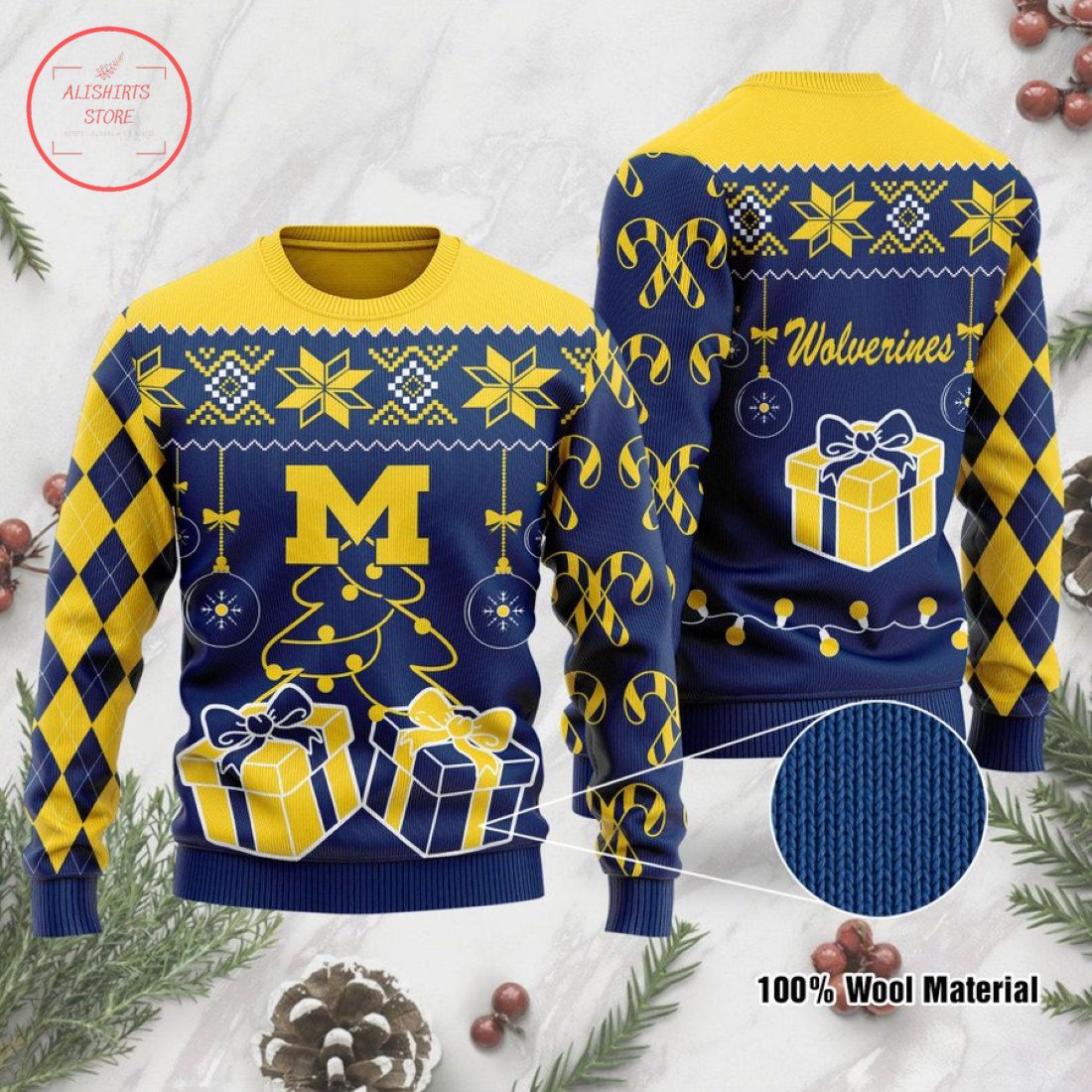 Michigan Wolverines Holiday Xmas Party 2021 Ugly Christmas Sweater