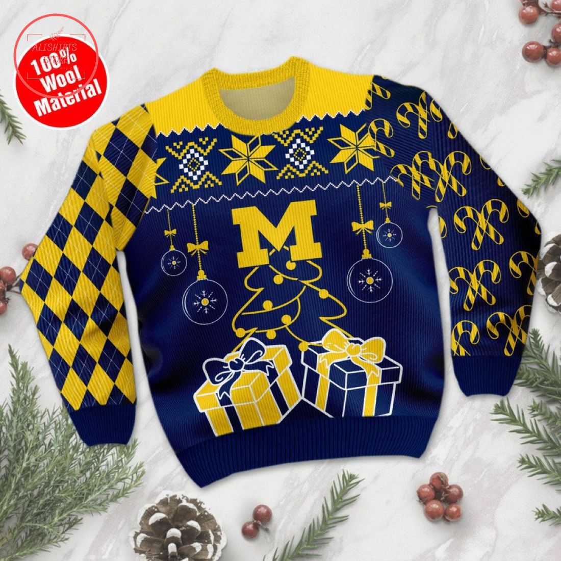 Michigan Wolverines Holiday Xmas Party 2021 Ugly Christmas Sweater