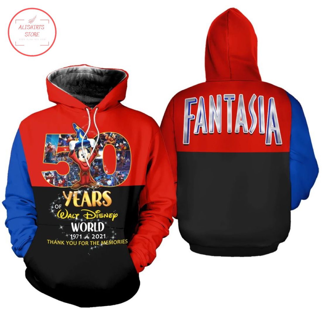 Mickey Fantasia 50 Years Anniversary of Walt Disney World Hoodie