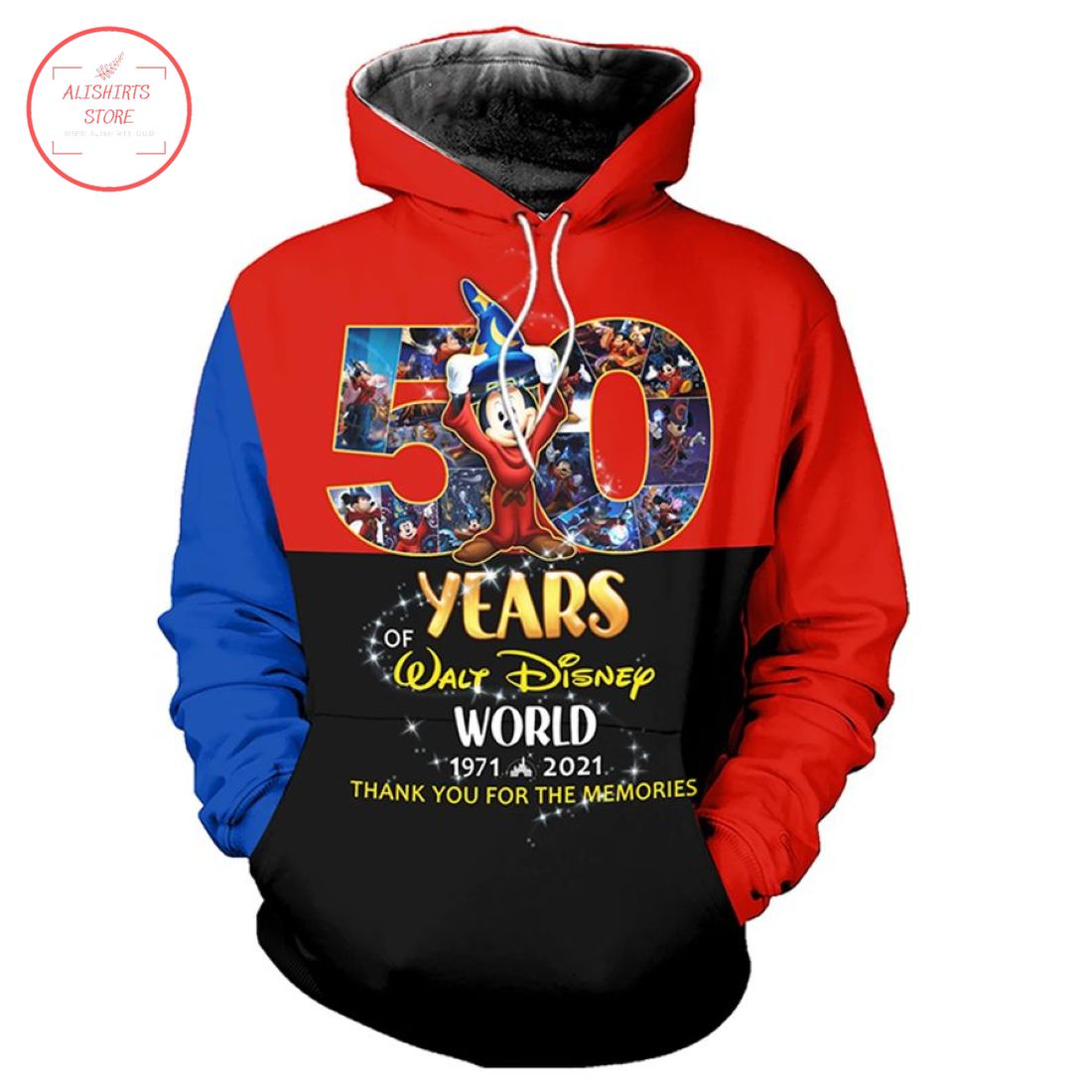 Mickey Fantasia 50 Years Anniversary of Walt Disney World Hoodie