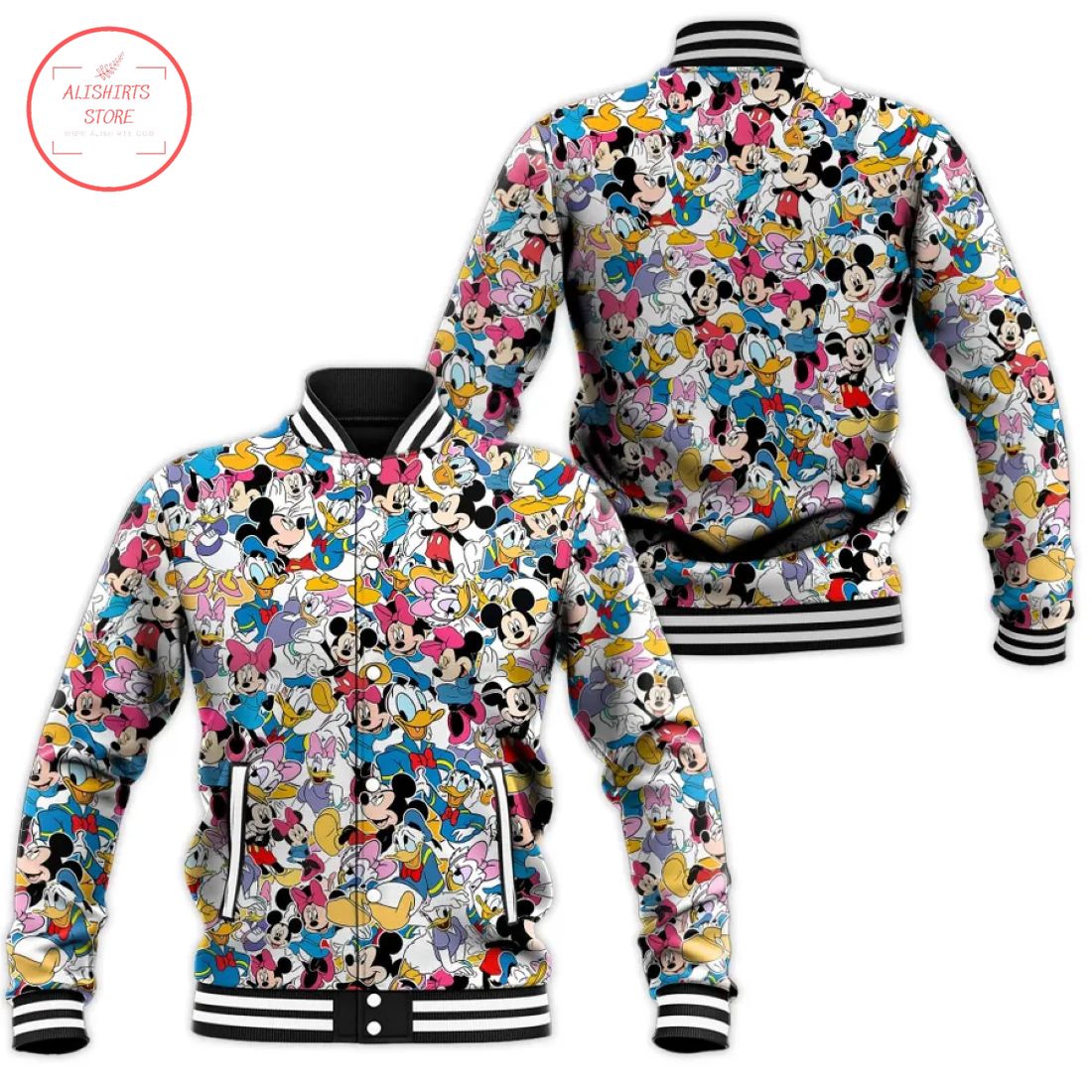 Mickey and Friends Disney Varsity Baseball Jacket