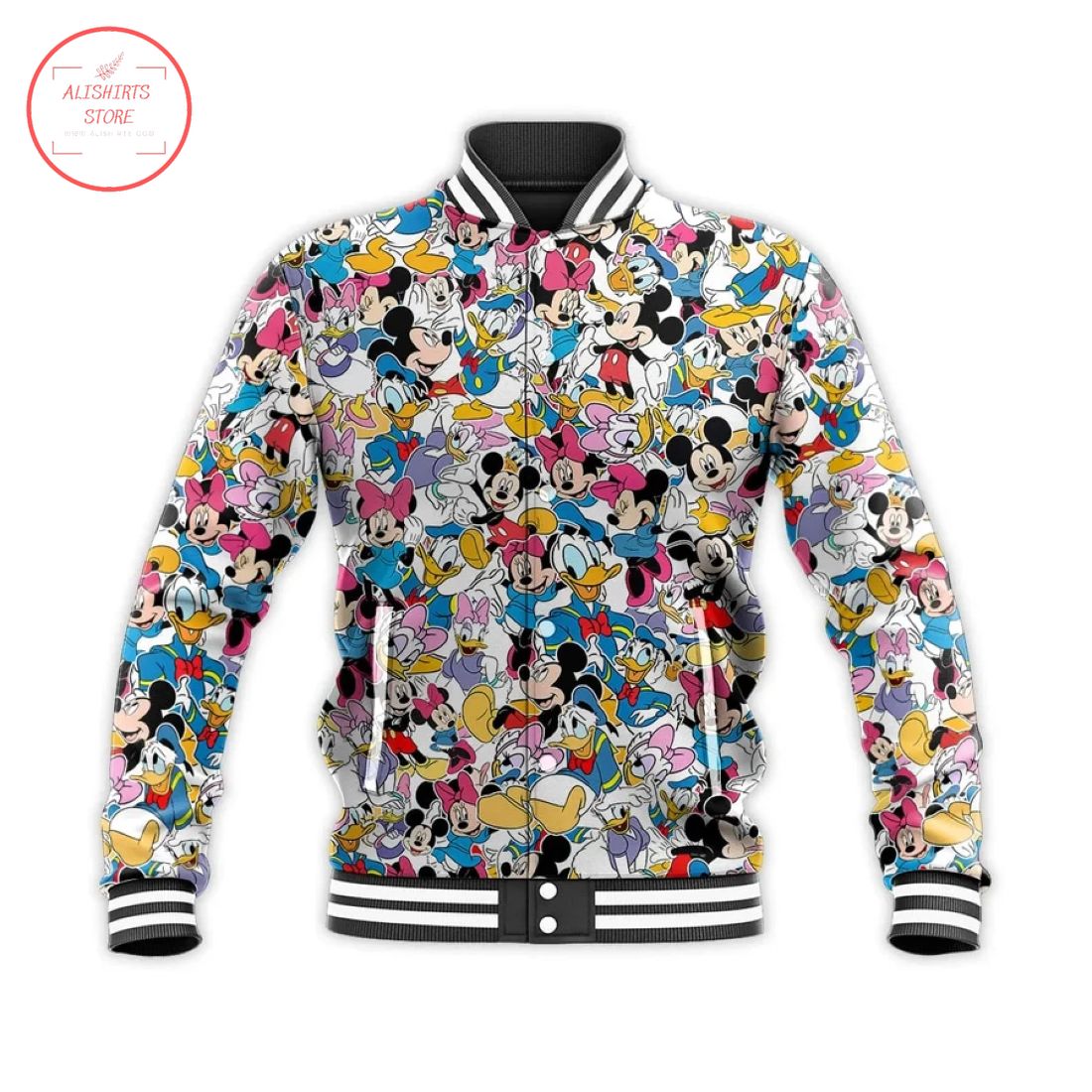 Mickey and Friends Disney Varsity Baseball Jacket