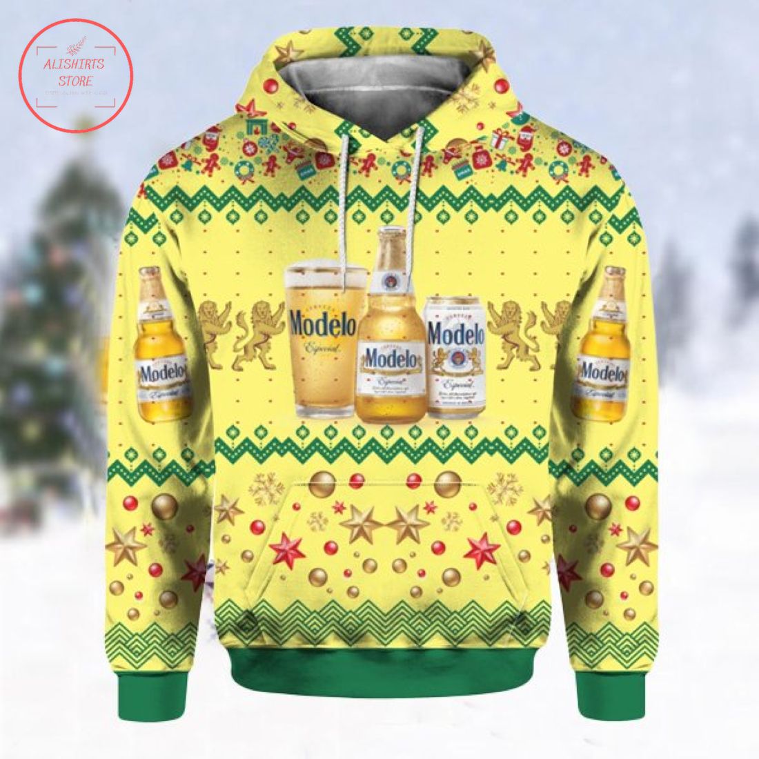 Modelo Especial Beer Bottles Ugly Christmas Hoodie