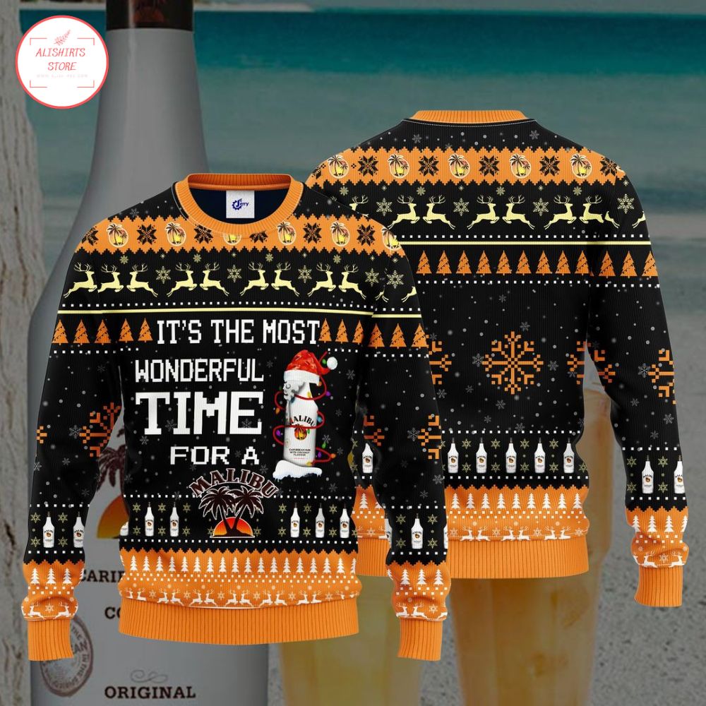 Most Wonderful Time For A Malibu Rum Christmas Sweater