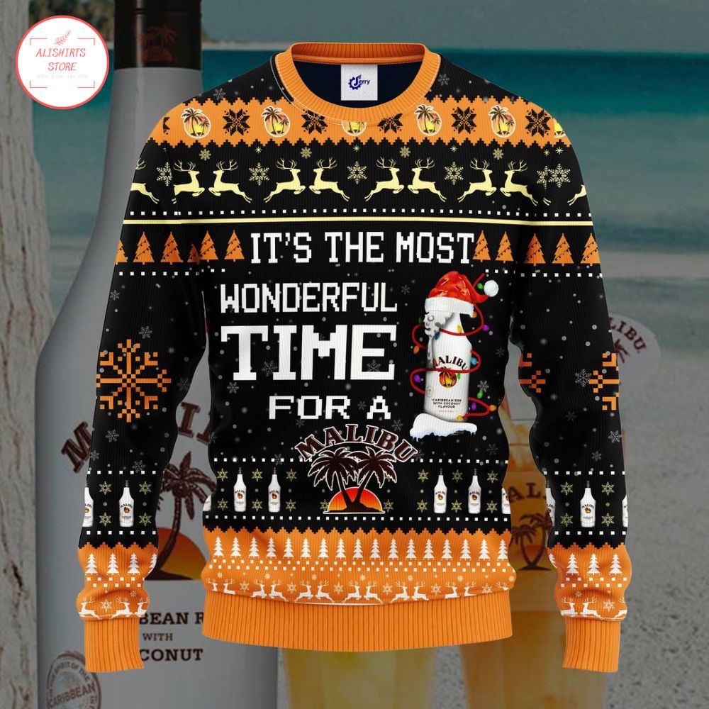 Most Wonderful Time For A Malibu Rum Christmas Sweater