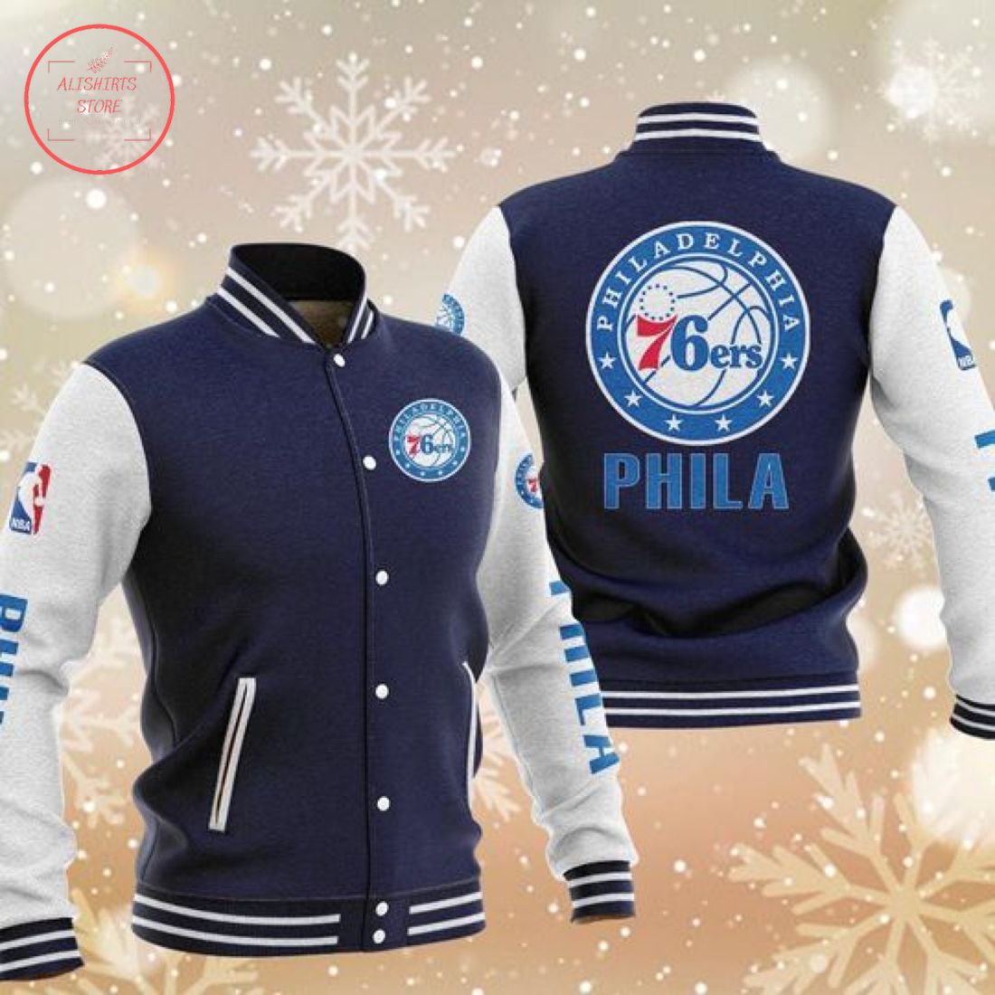 NBA Philadelphia 76ers Varsity Baseball Jacket