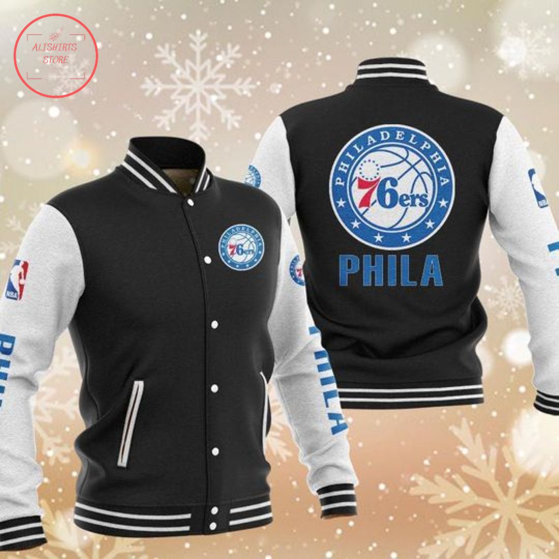 NBA Philadelphia 76ers Varsity Baseball Jacket