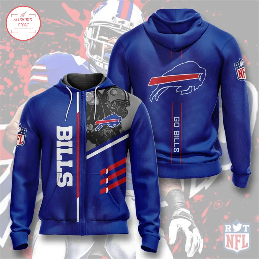 NFL Bills Go Bills Hoodie 3d