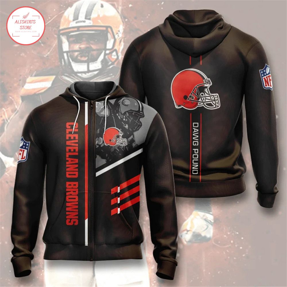 NFL Cleveland Browns Dawg Pound Hoodie 3d