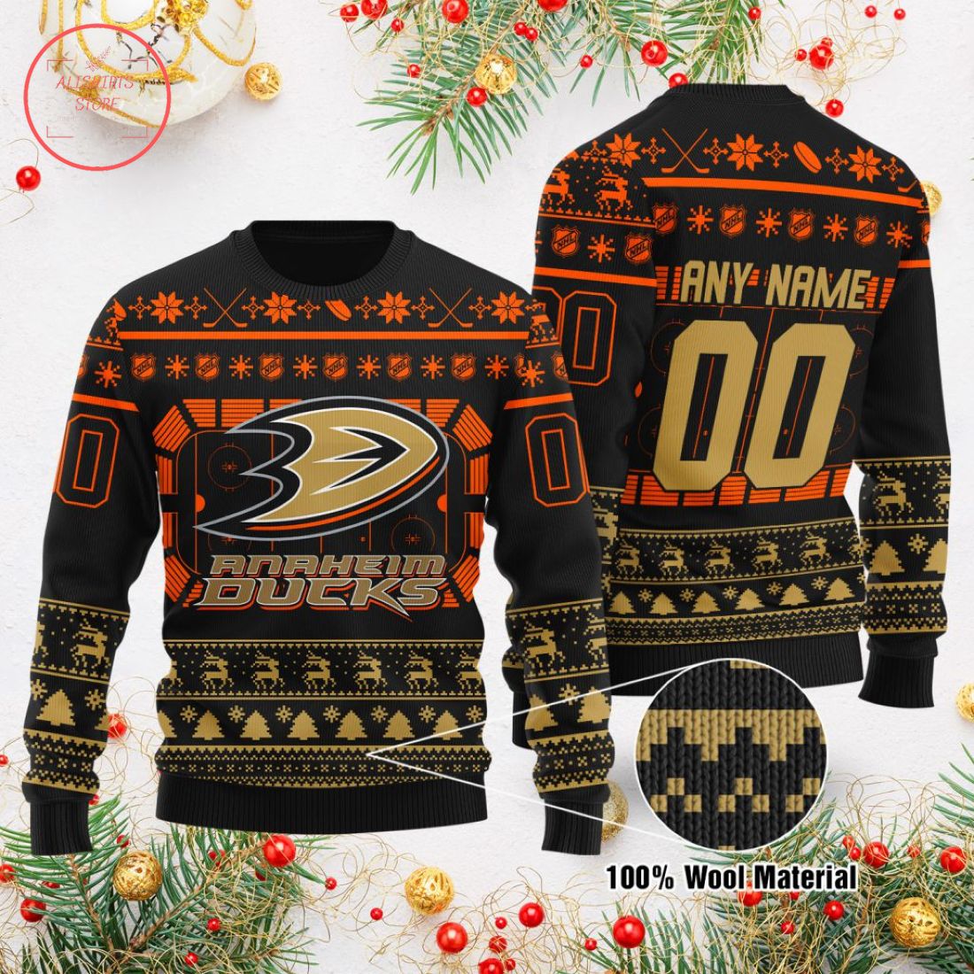 NHL Anaheim Ducks Personalized Ugly Christmas Sweater