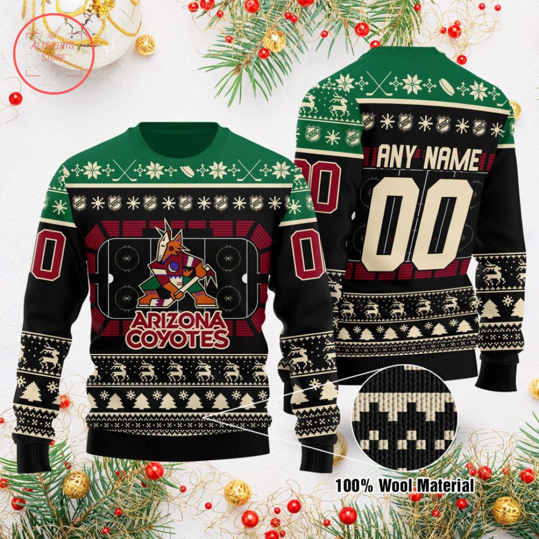 NHL Arizona Coyotes Personalized Ugly Christmas Sweater