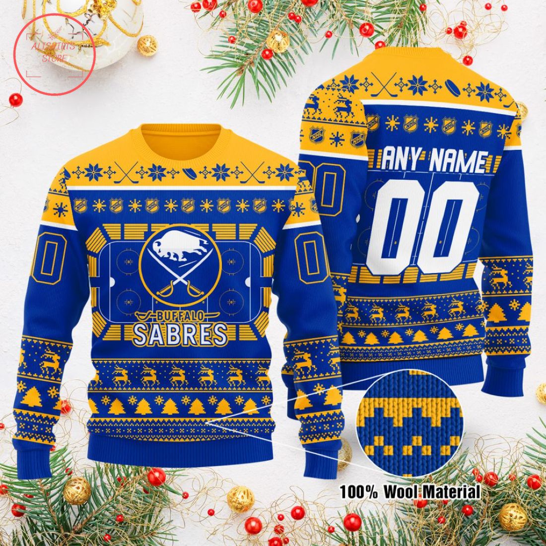 NHL Buffalo Sabres Personalized Ugly Christmas Sweater