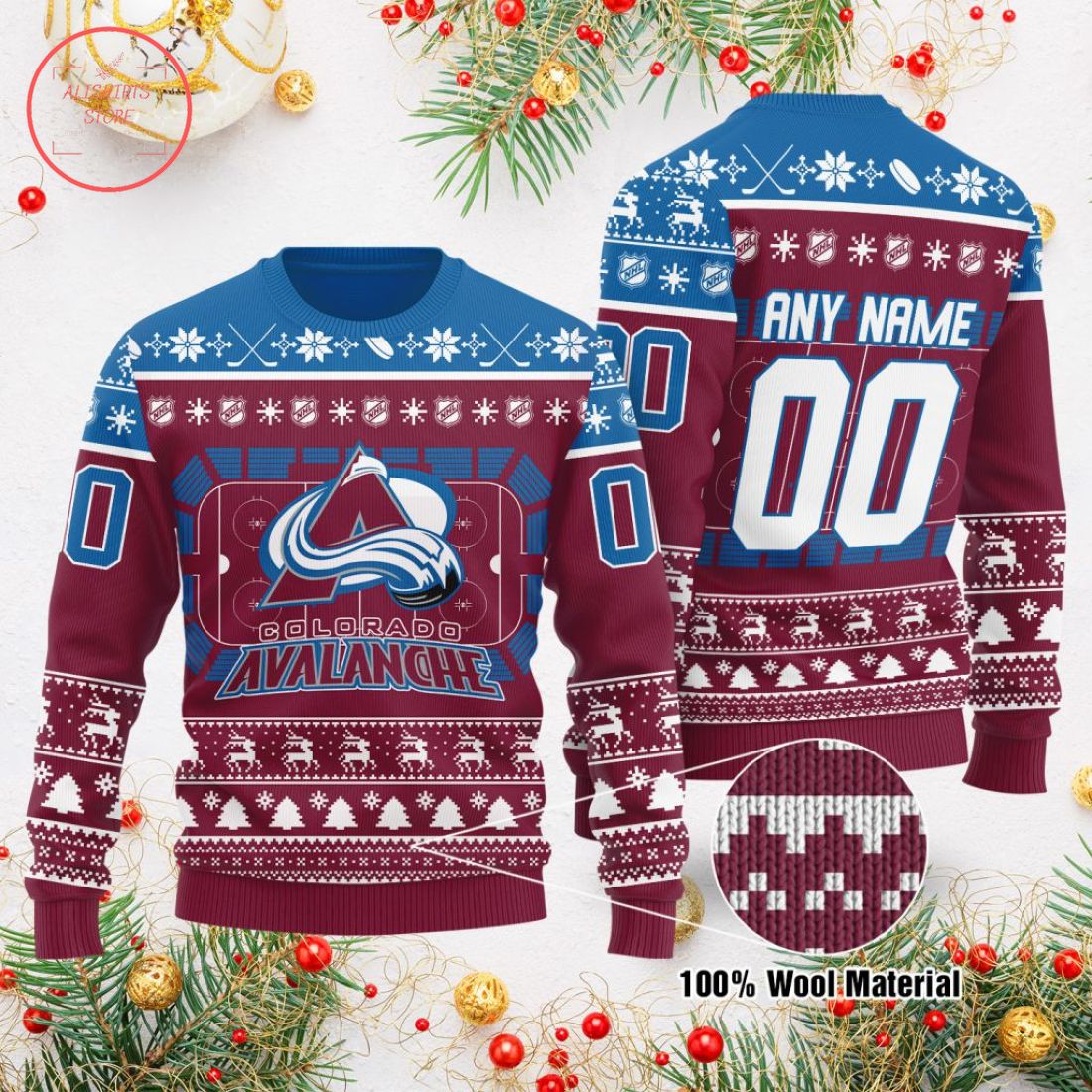NHL Colorado Avalanche Personalized Ugly Christmas Sweater