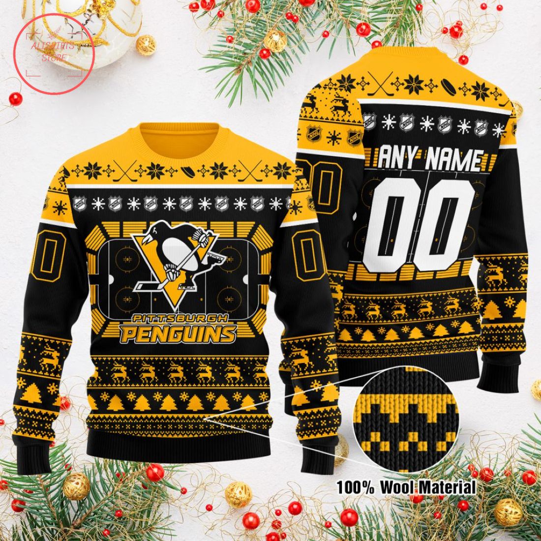 NHL Pittsburgh Penguins Personalized Ugly Christmas Sweater