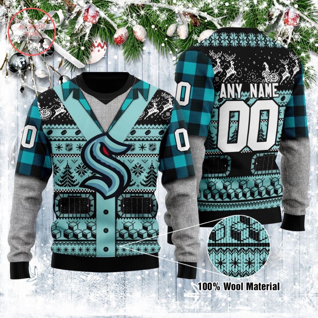 NHL Seattle Kraken Personalized Ugly Christmas Sweater