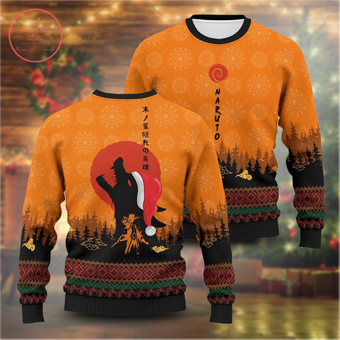 Naruto Kyubi Ugly Christmas Sweater