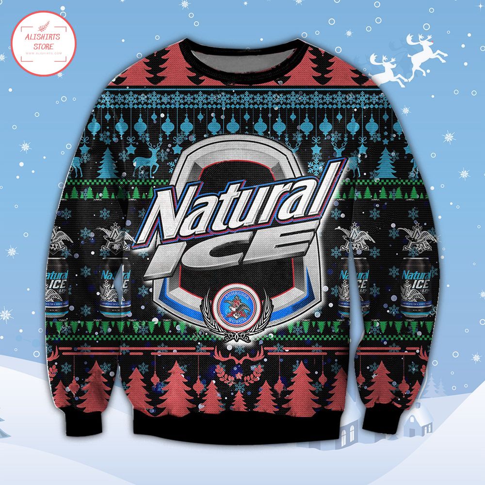 Natural Ice Light Beer Ugly Sweater Christmas