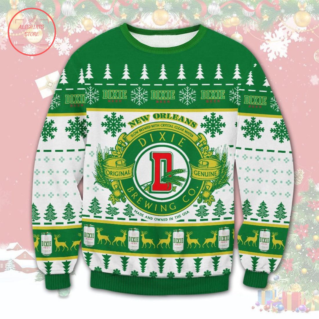 New Orleans Dixie Beer Ugly Christmas Sweater