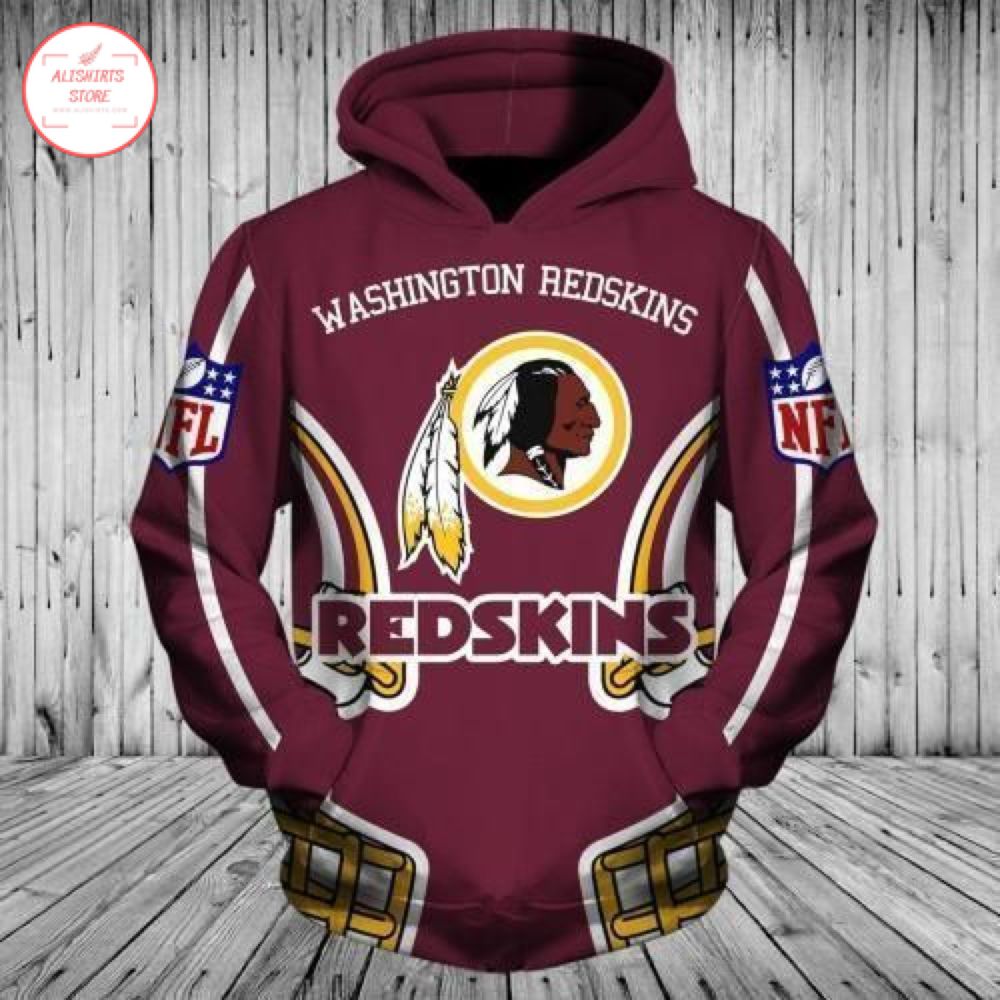 Nfl Shirt Redskins Football Hoodie 3d