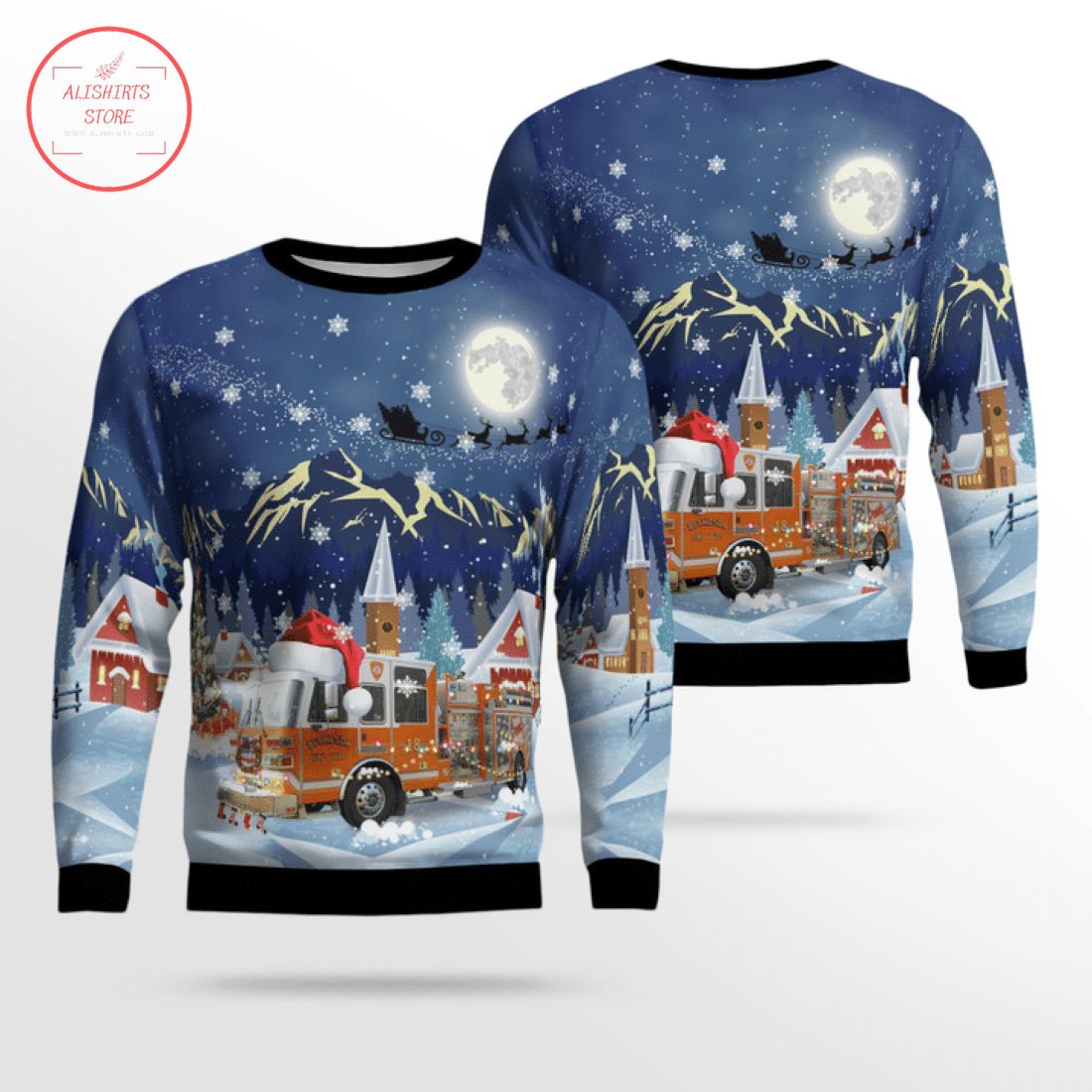 Ohio Bethesda Fire Department Ugly Christmas Sweater