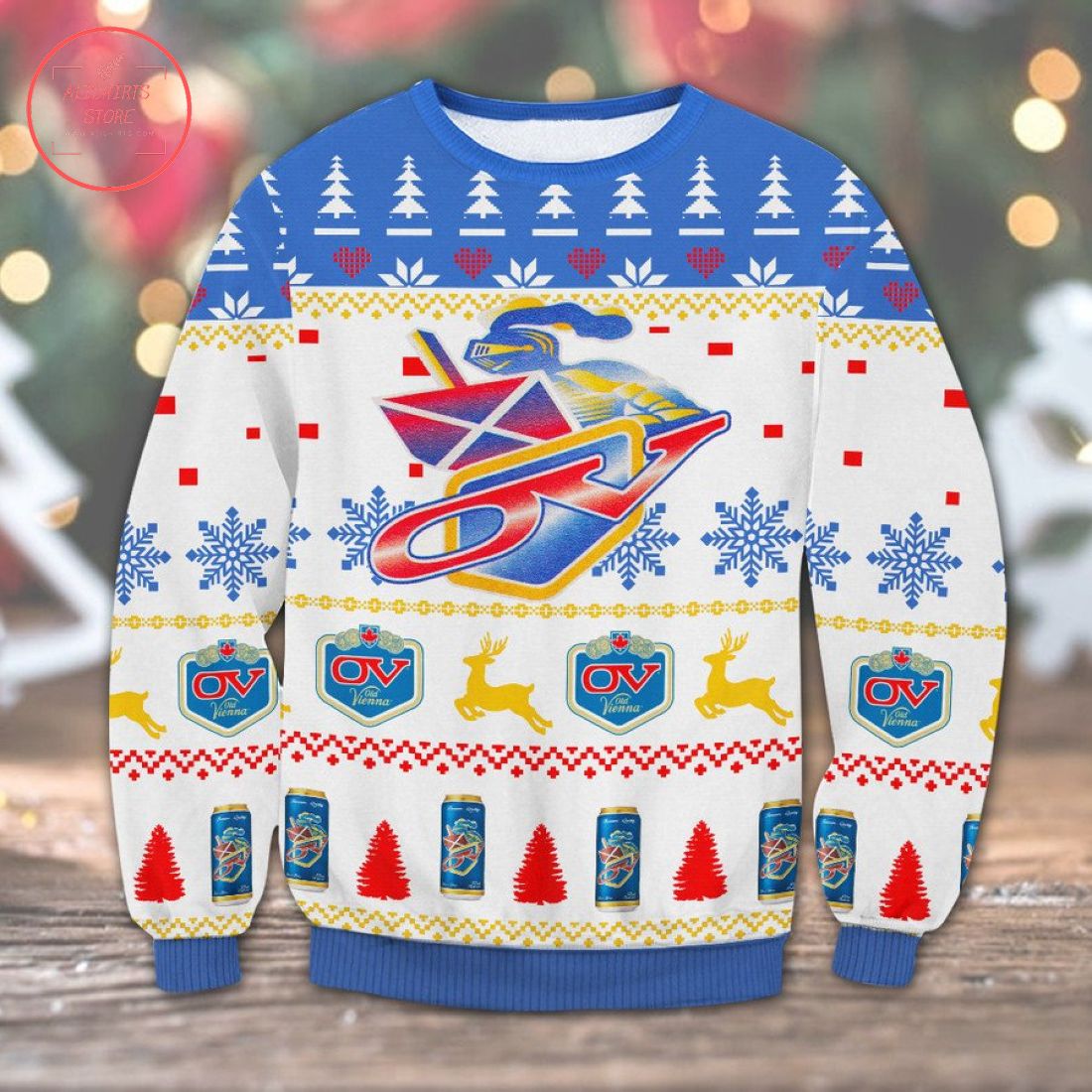 Old Vienna Beer Ugly Christmas Sweater