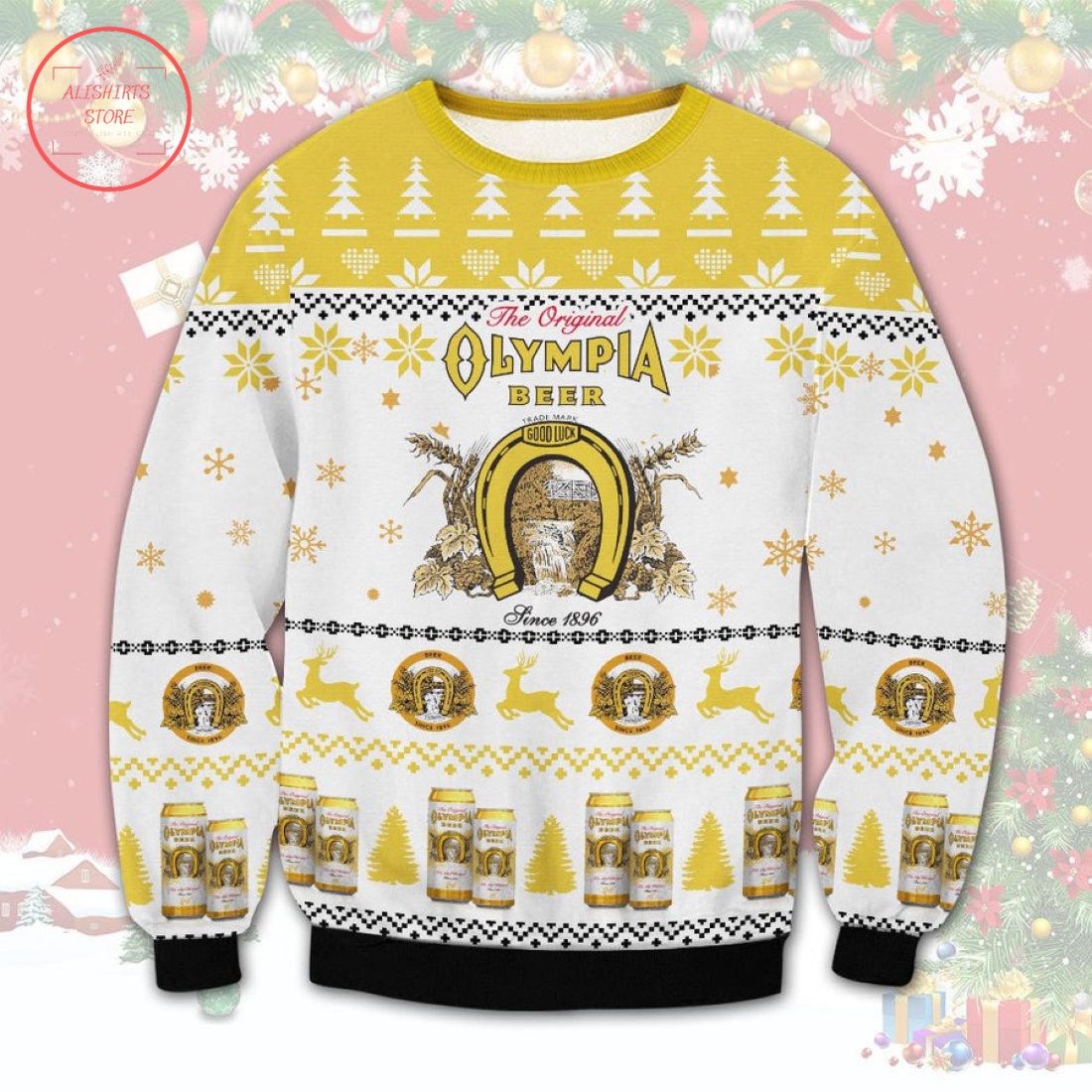 Olympia Beer Ugly Christmas Sweater