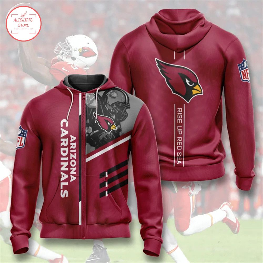 NFL Arizona Cardinals Rise Up Red Sea Hoodie 3d