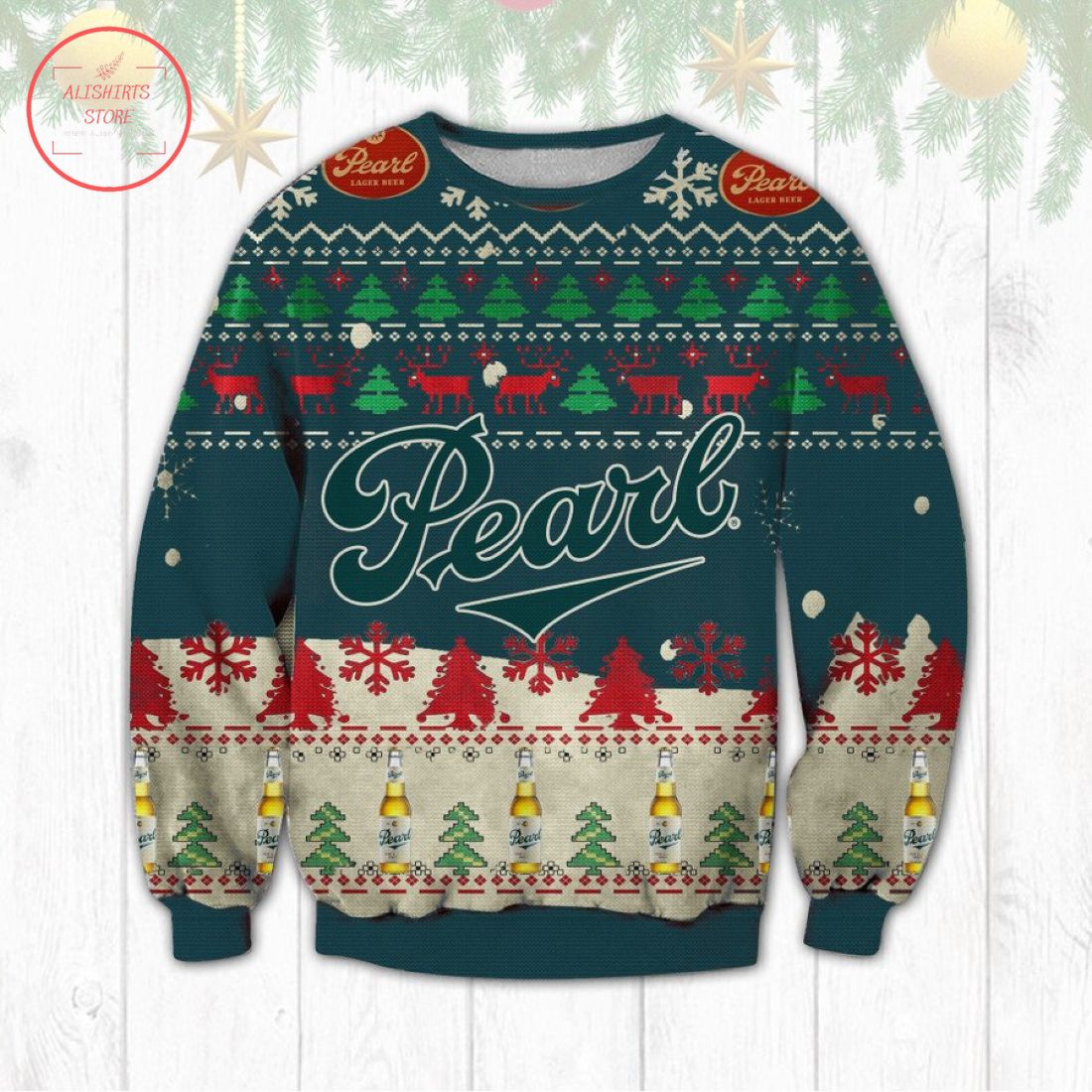 Pearl Beer Ugly Christmas Sweater