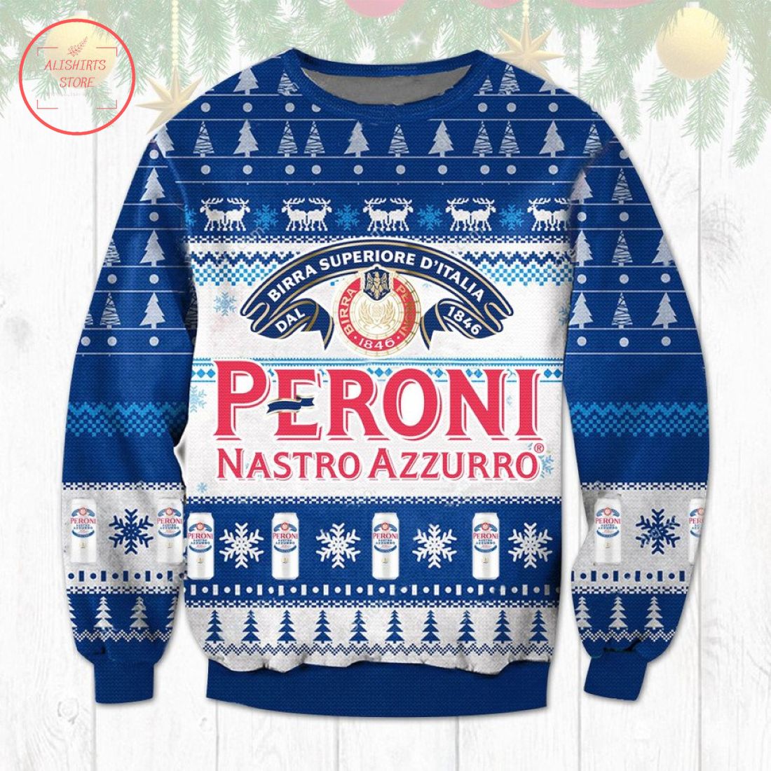 Peroni Nastro Azzurro Ugly Christmas Sweater