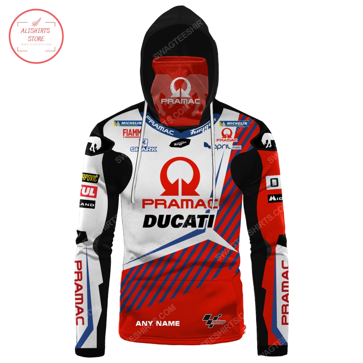 Personalized Pramac Ducati Furygan Mask Hoodie