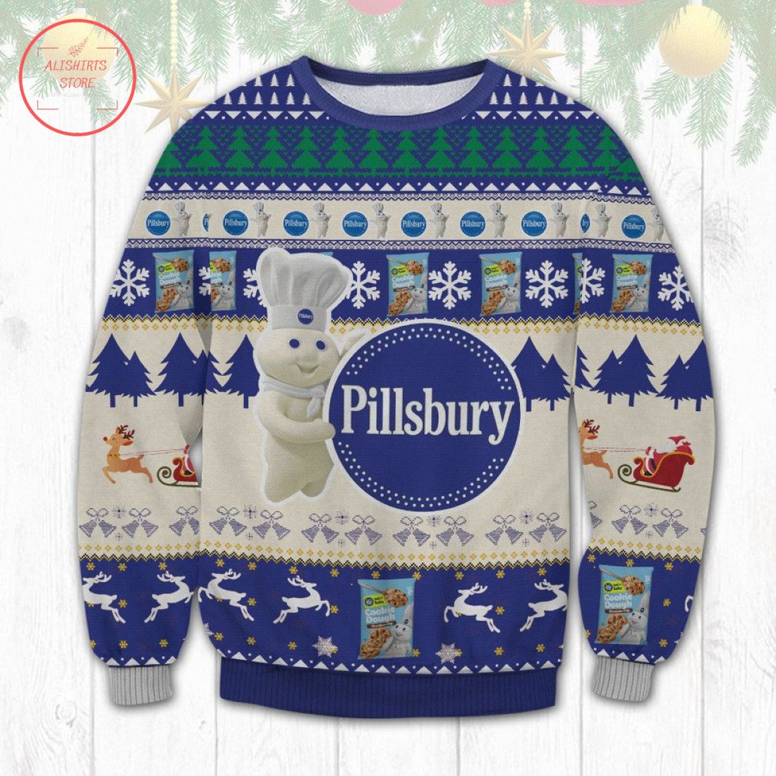 Pillsbury Ready To Bake Sugar Cookie Dough Ugly Christmas Sweater