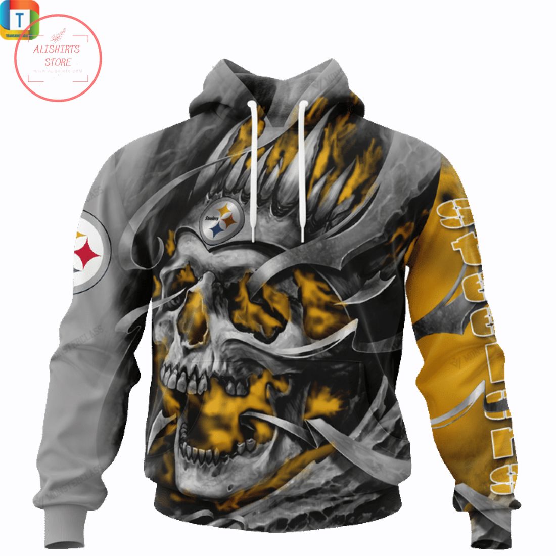 Pittsburgh steelers skull jersey 3d hoodie