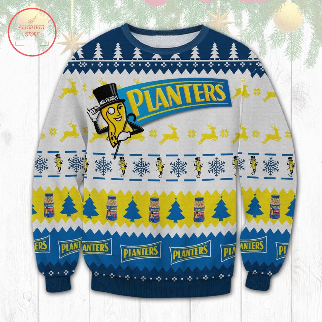 Planters Dry Roasted Peanuts Ugly Christmas Sweater