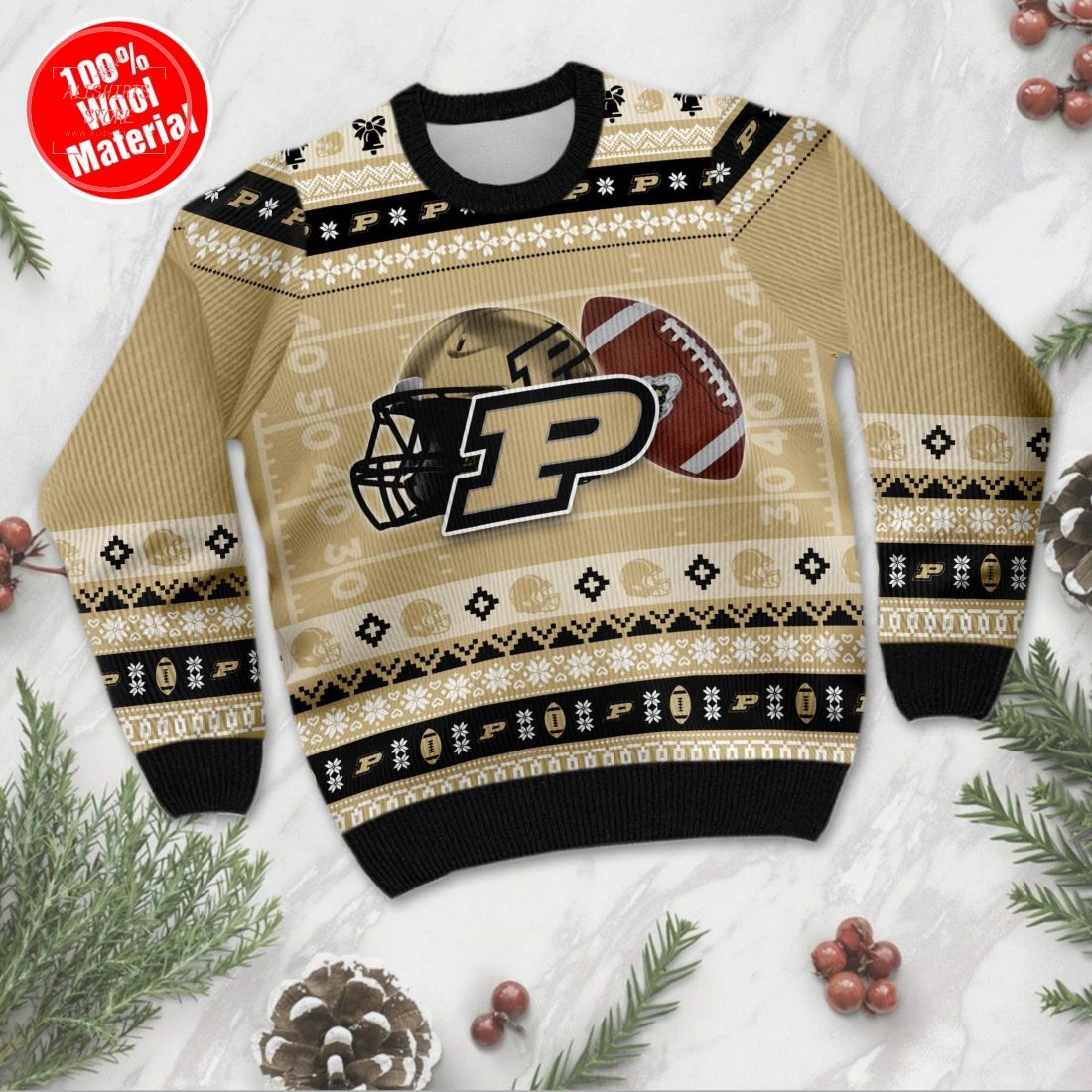 Purdue Boilermakers Personalized Ugly Christmas Sweater