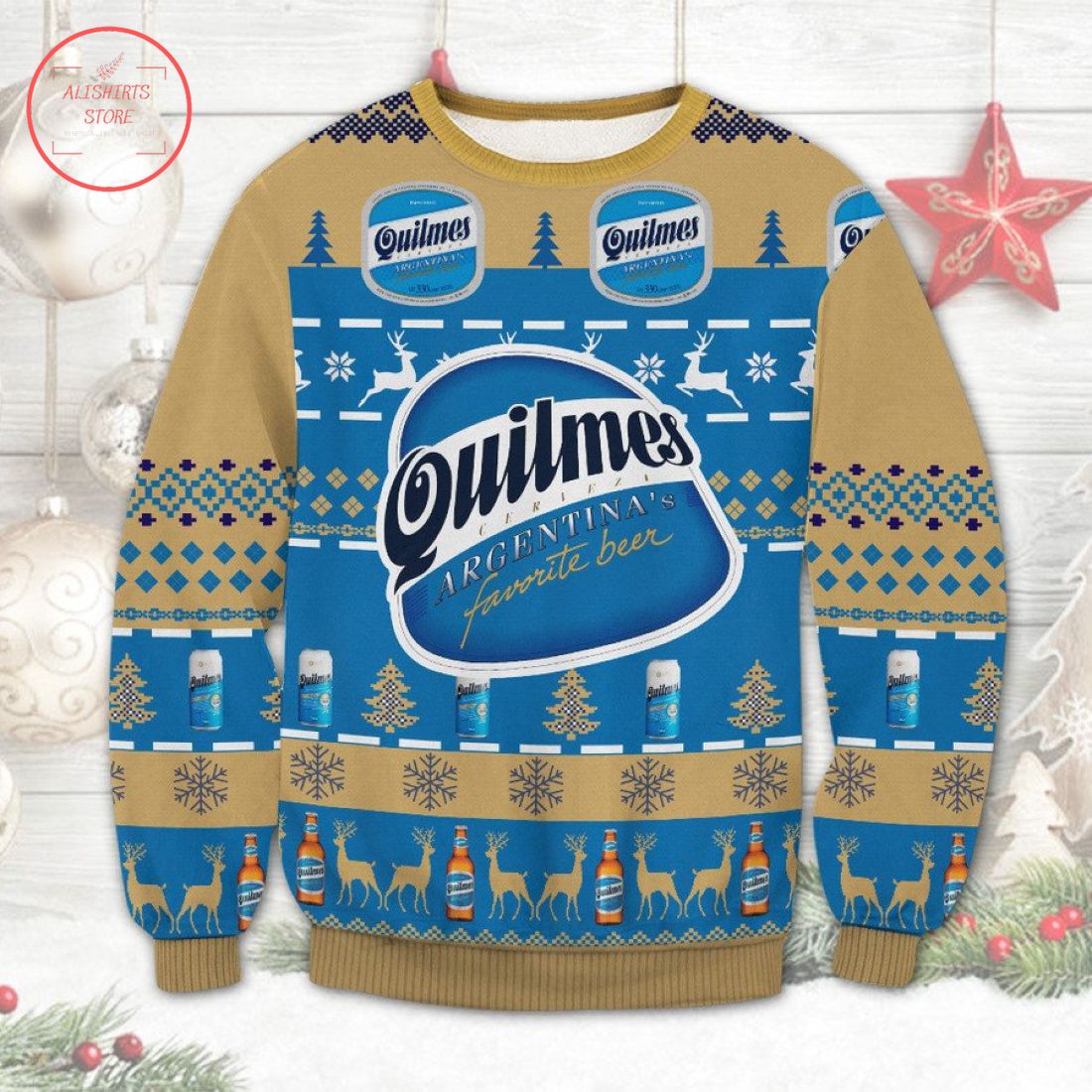 Quilmes Beer Argentina Ugly Christmas Sweater