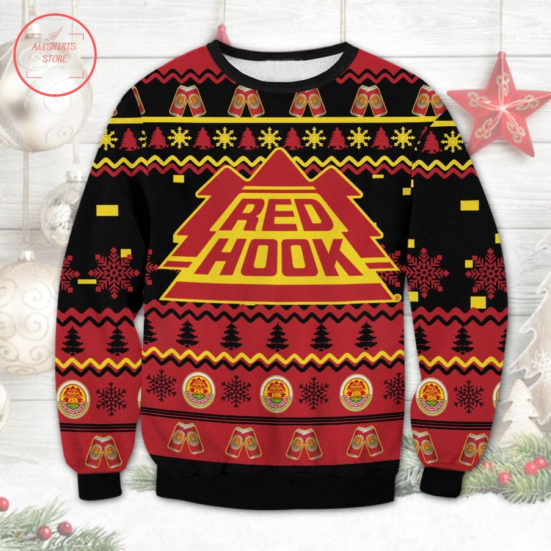 Red Hook Beer Ugly Christmas Sweater