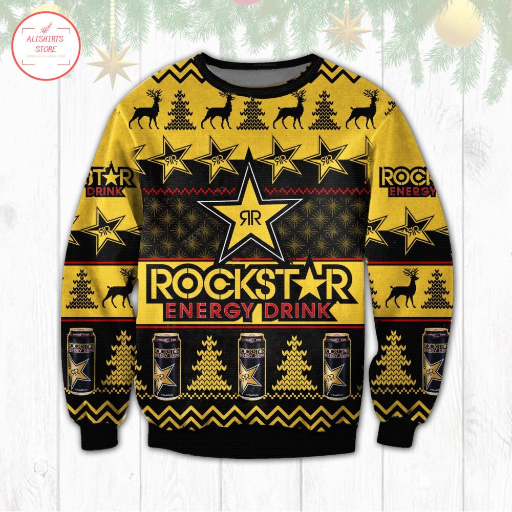 Rock Star Energy Drink Ugly Sweater Christmas