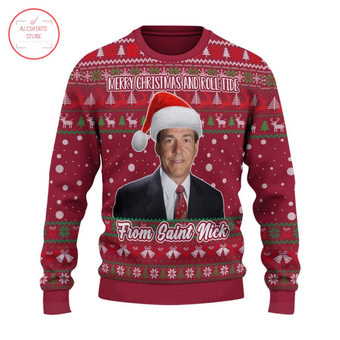 Roll Tide Football From Saint Nick Custom Name Ugly Christmas Sweater