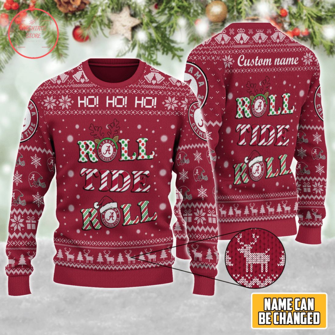 Alabama Roll Tide Roll Ho Ho Ho Ugly Christmas Sweater