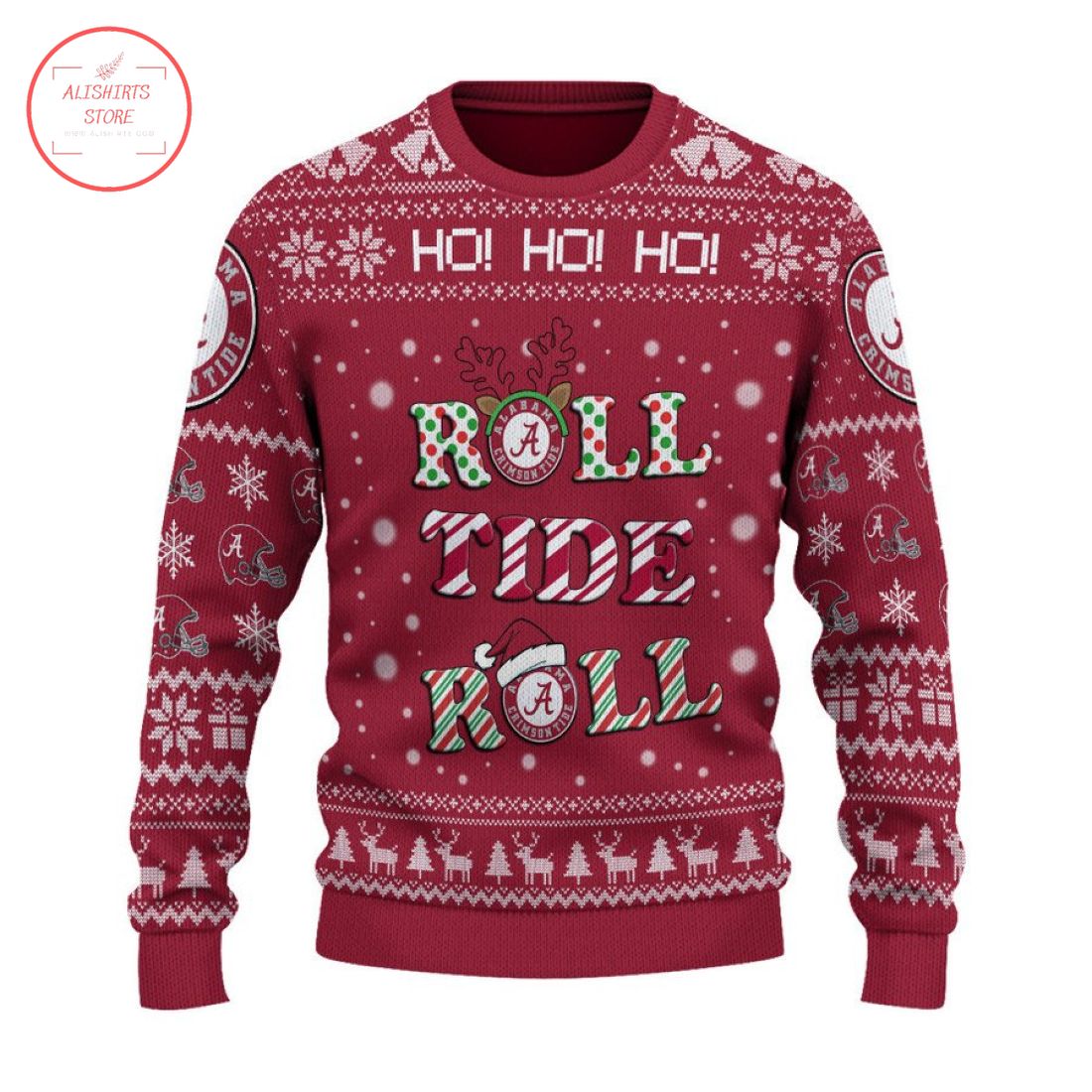 Alabama Roll Tide Roll Ho Ho Ho Ugly Christmas Sweater